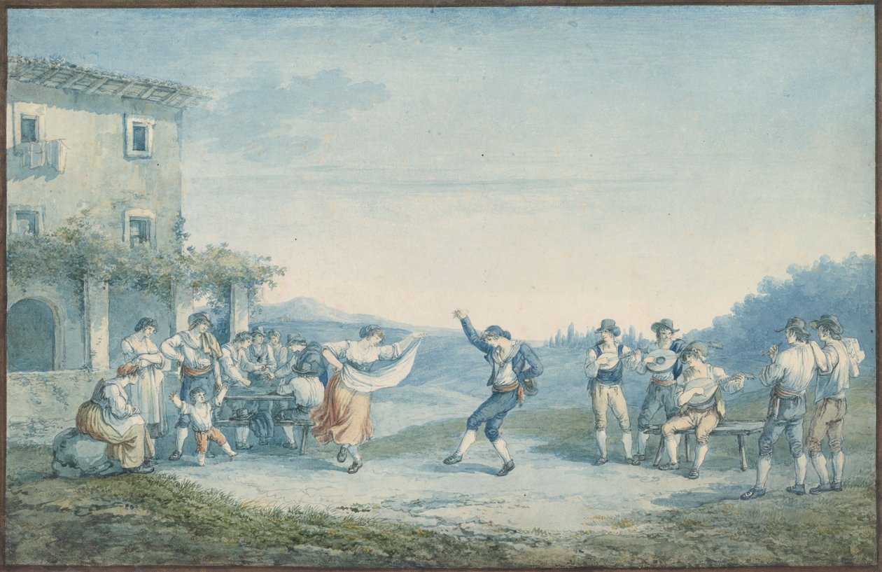 Dance of the Ramano, Illustration for Roman Costumes and Customs by Bartolomeo Pinelli