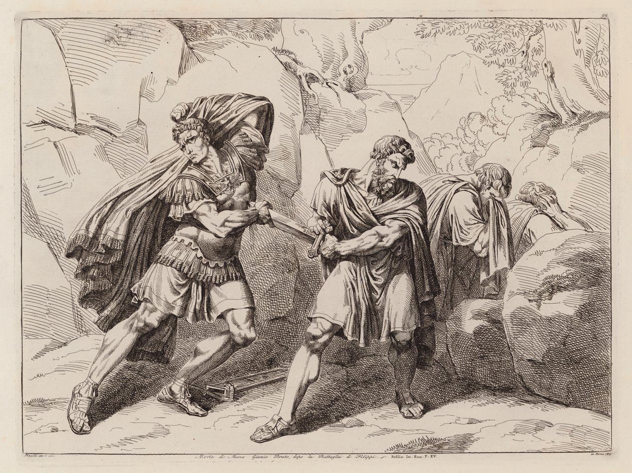 Death of Brutus after the Battle of Philippi, 42 BC by Bartolomeo Pinelli