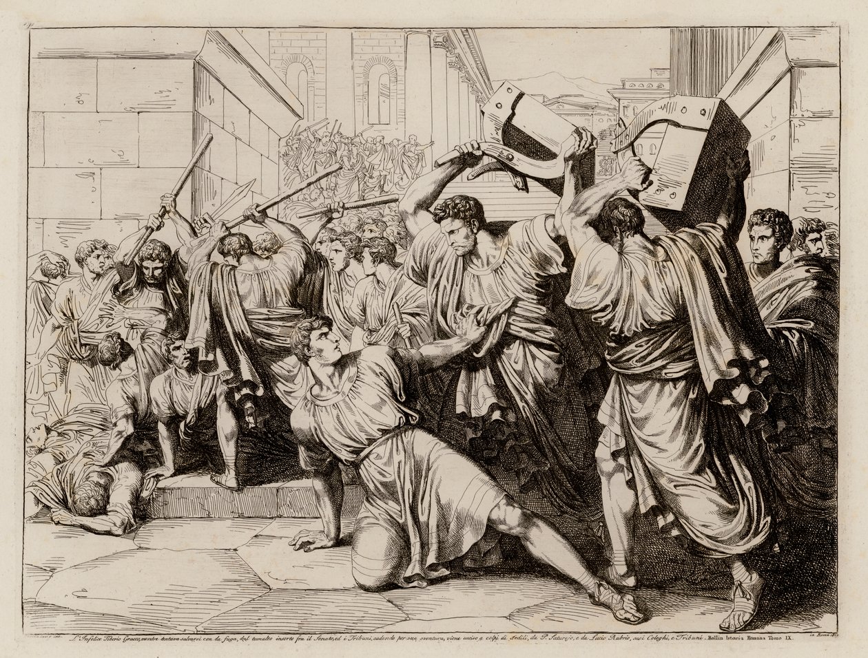 Death of Tiberius Gracchus by Bartolomeo Pinelli