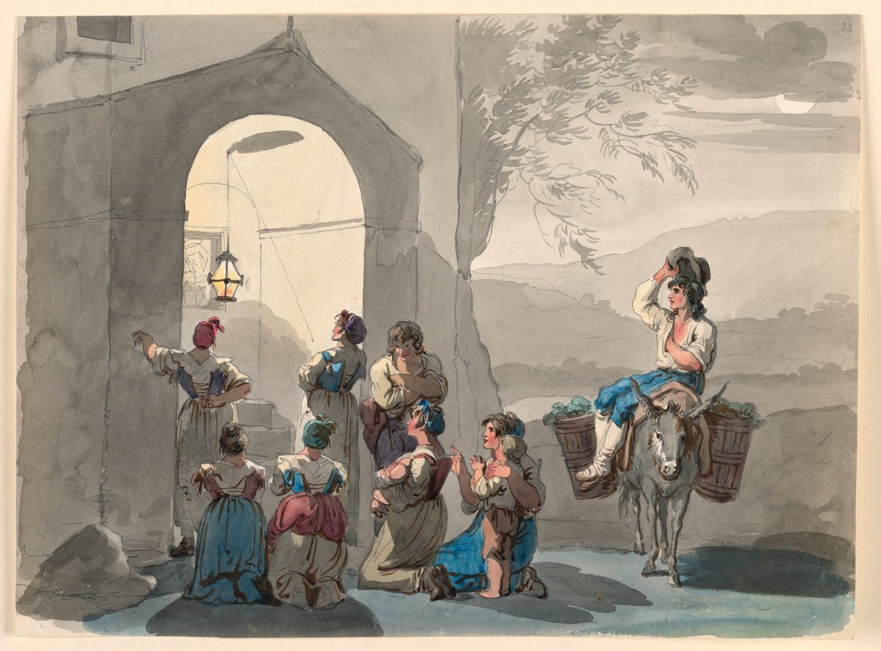 Ave Maria at Tivoli, 1807–08 by Bartolomeo Pinelli