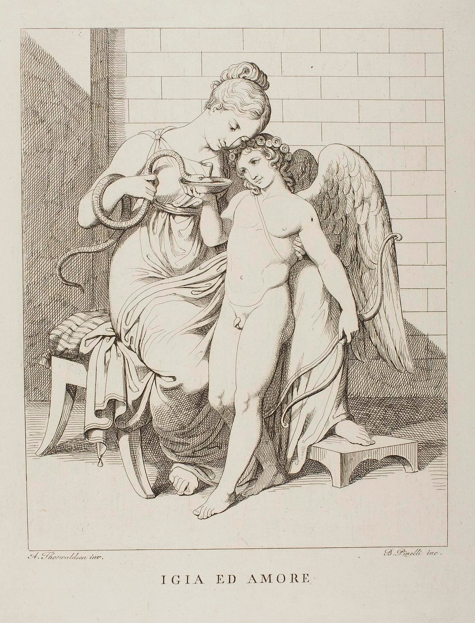 Hygieia and Cupid by Bartolomeo Pinelli