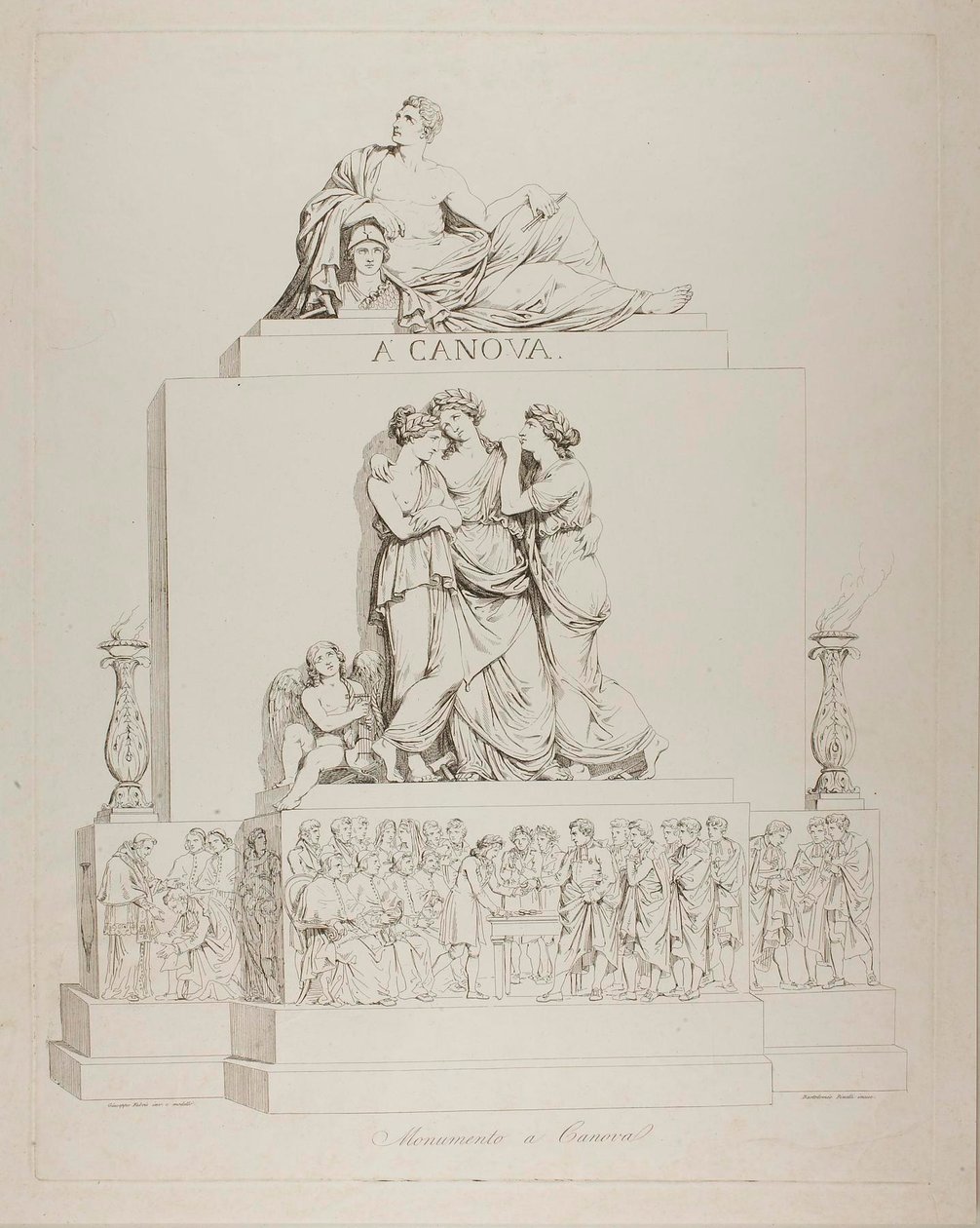 Monument to Antonio Canova by Bartolomeo Pinelli