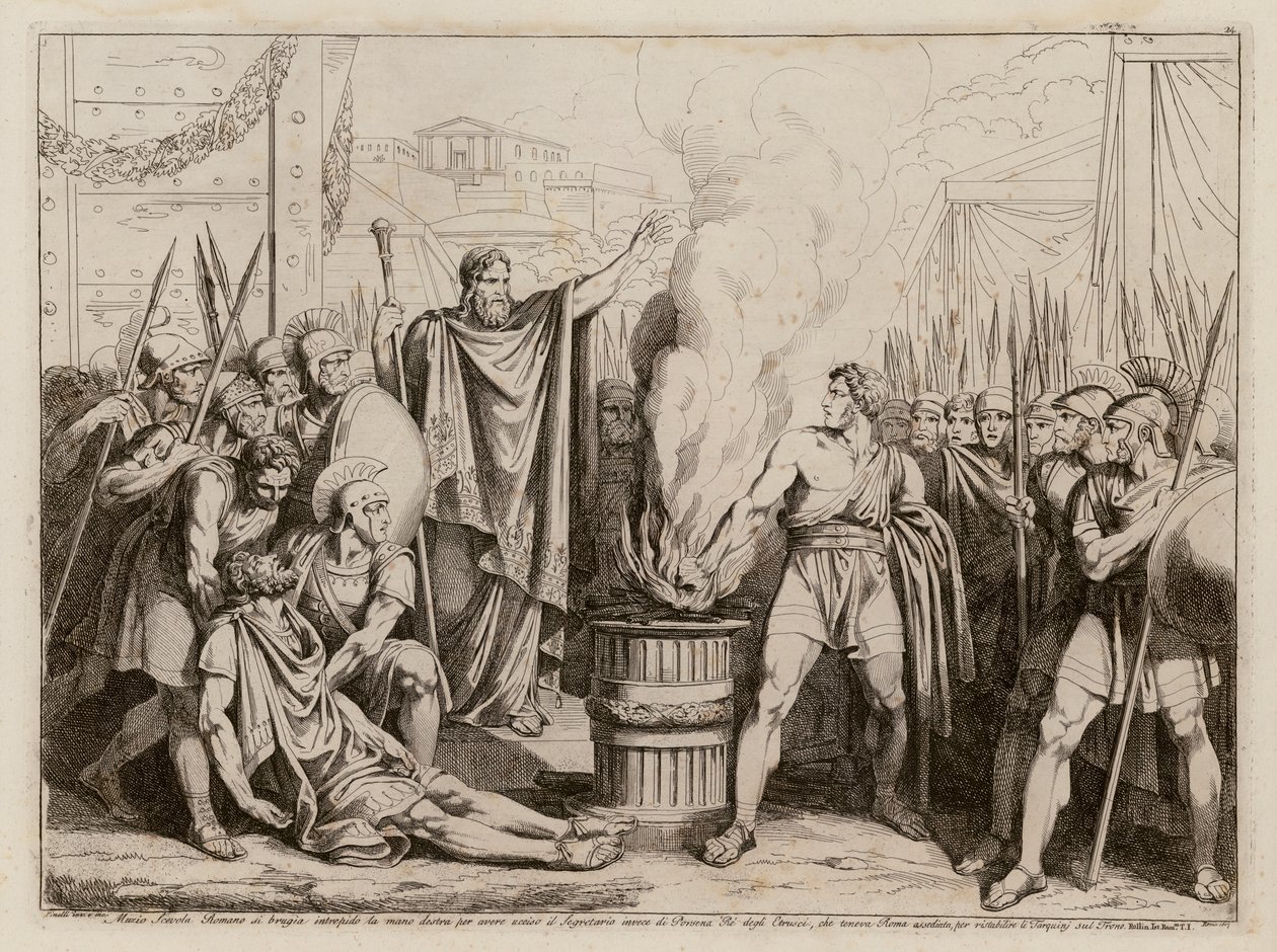 Mucius Scaevola before Lars Porsenna by Bartolomeo Pinelli