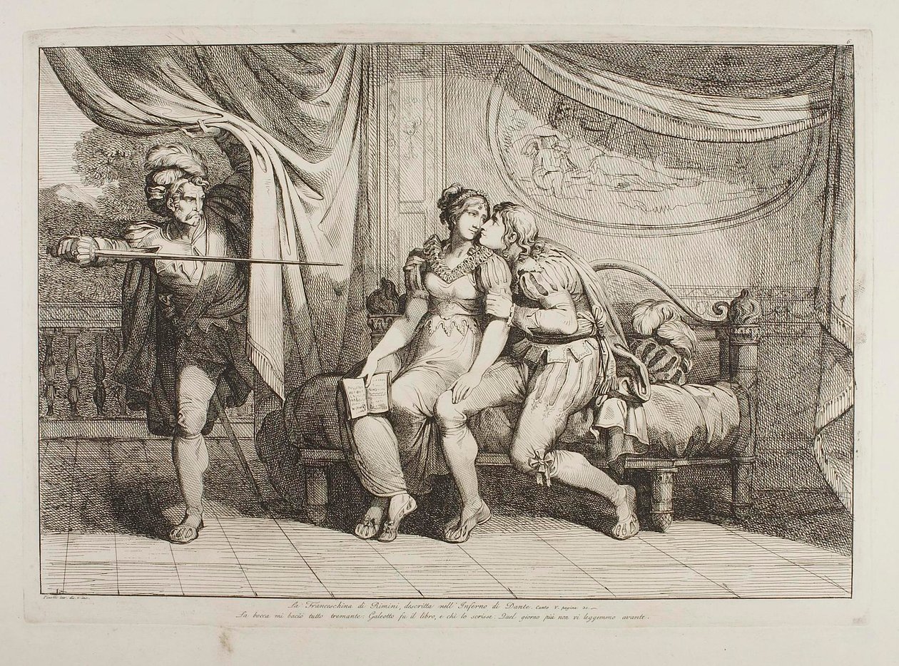 Paolo da Malatesta and Francesca da Rimini surprised by Gianciotto Malatesta by Bartolomeo Pinelli