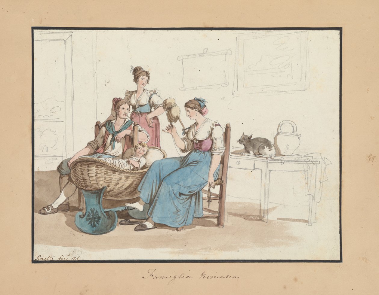 Roman Family, study for Roman Costumes and Customs by Bartolomeo Pinelli