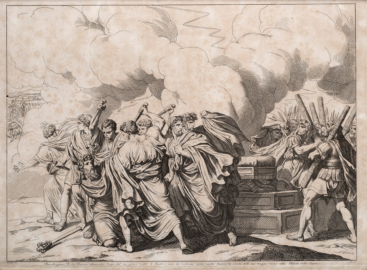 Romulus Murdered by the Senators by Bartolomeo Pinelli