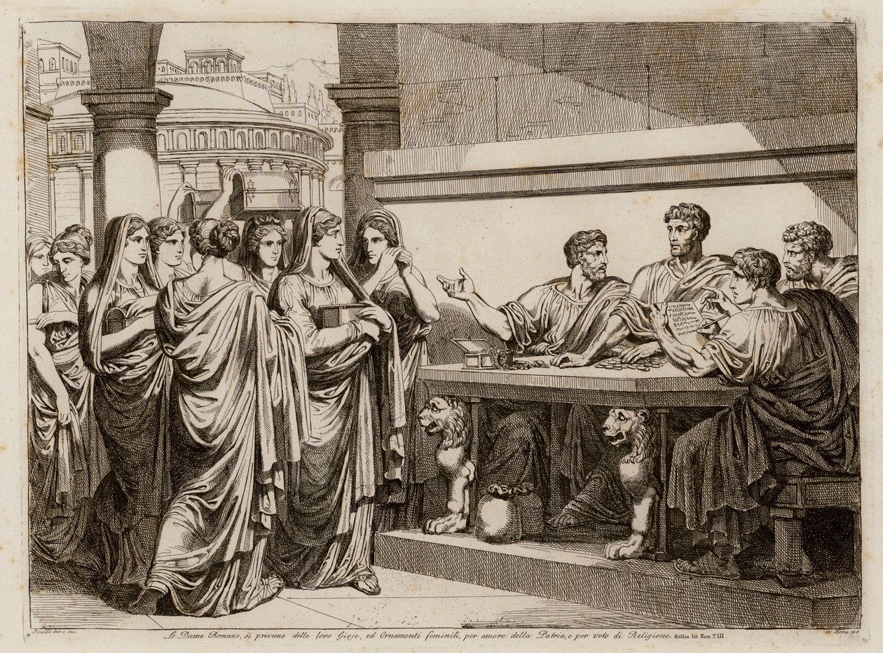 Sacrifice of the women of Rome by Bartolomeo Pinelli
