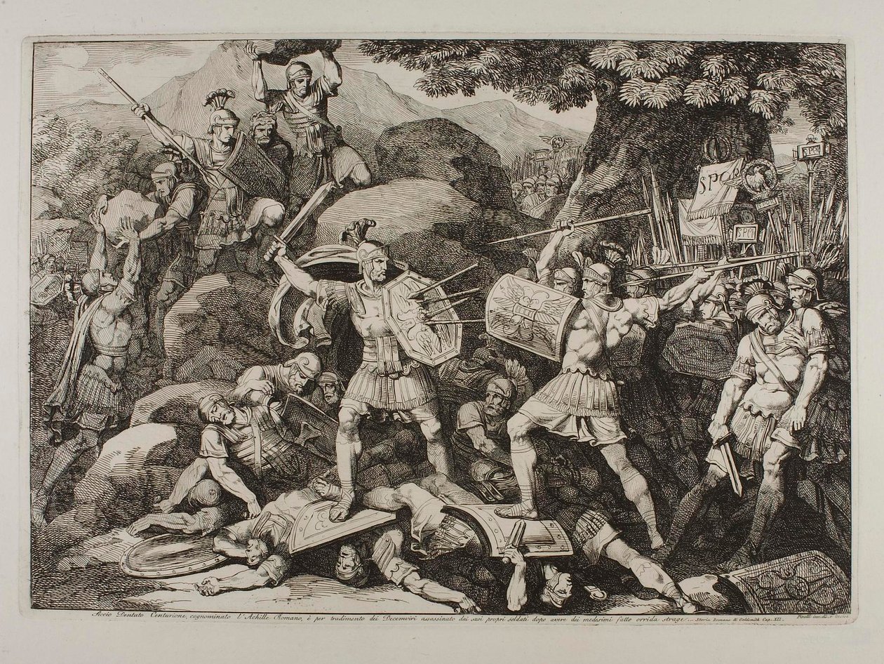 Lucius Siccius Dentatus During the Dreadful Combat by Bartolomeo Pinelli