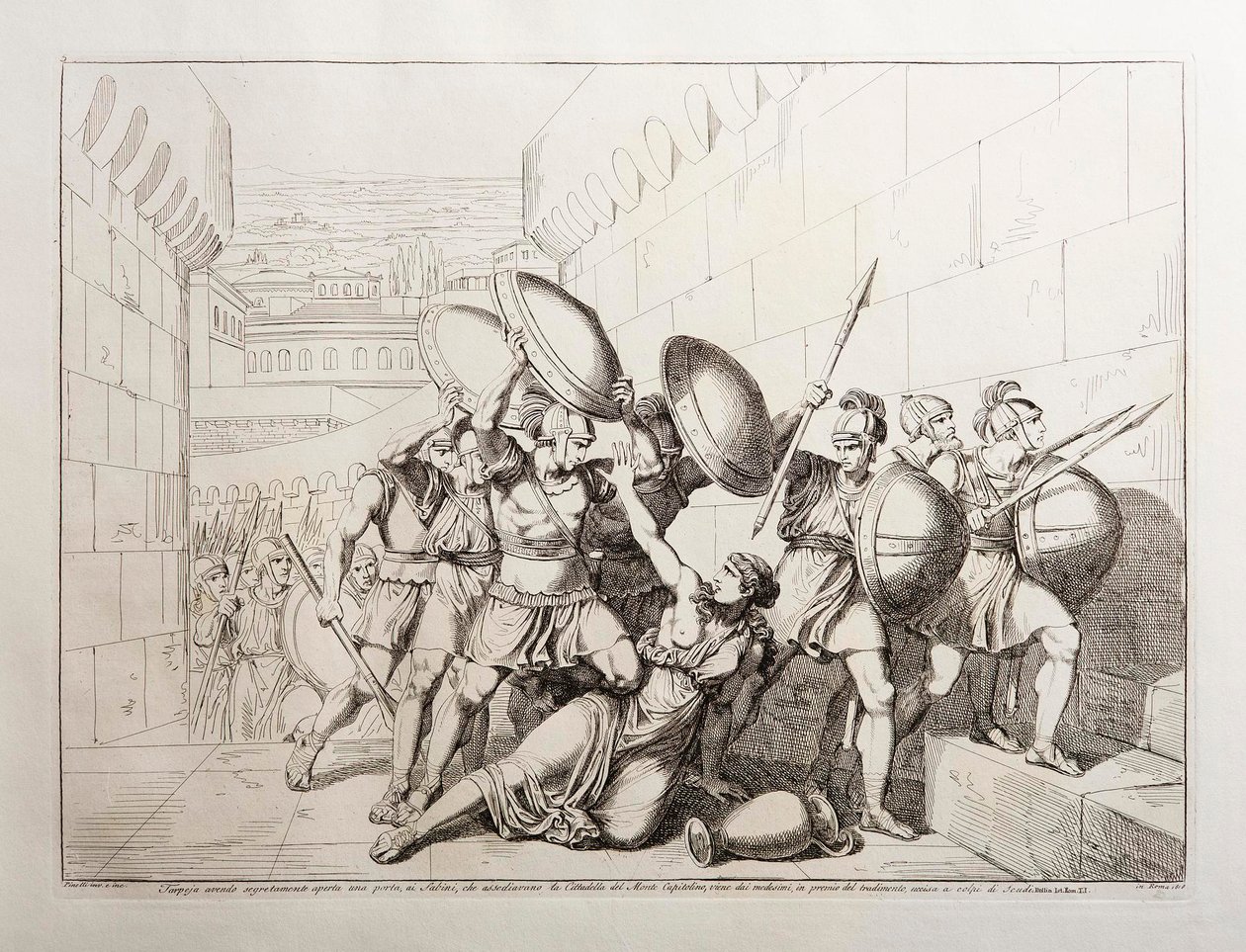 Tarpeia Opens the City Gates by Bartolomeo Pinelli