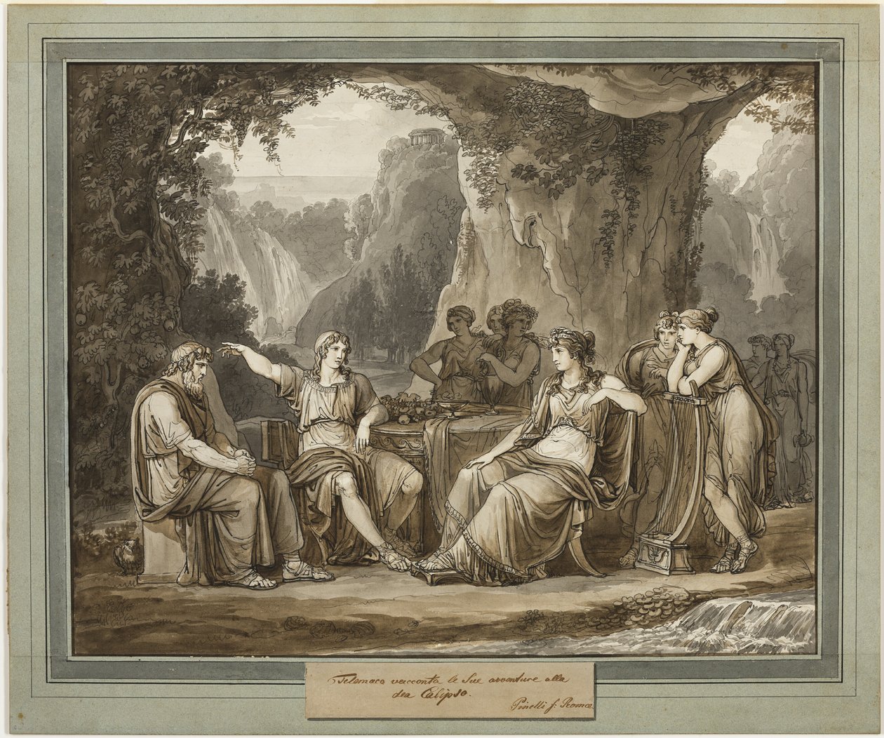 Telemachus Relates His Adventures to the Goddess Calypso, from The Adventures of Telemachus, Book 1 by Bartolomeo Pinelli