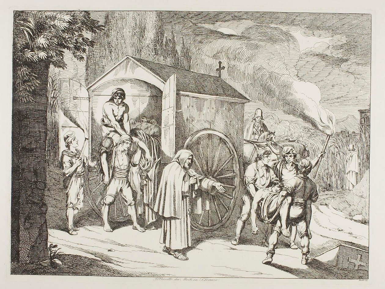 The Carriage with the Dead in San Lorenzo by Bartolomeo Pinelli