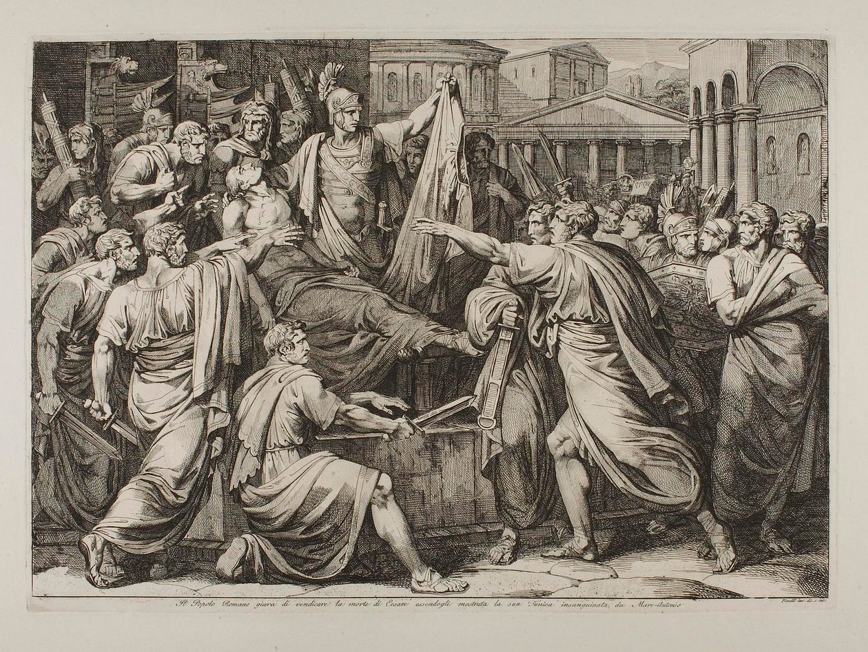 The Roman People Swear to Take Revenge on the Murder of Caesar by Bartolomeo Pinelli