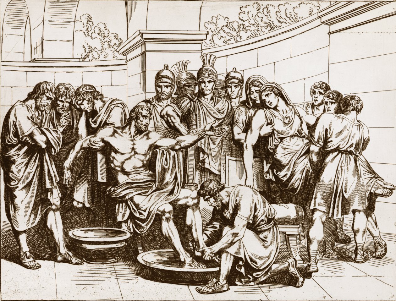 Death of Seneca, engraving by Bartolomeo Pinelli by Bartolomeo Pinelli