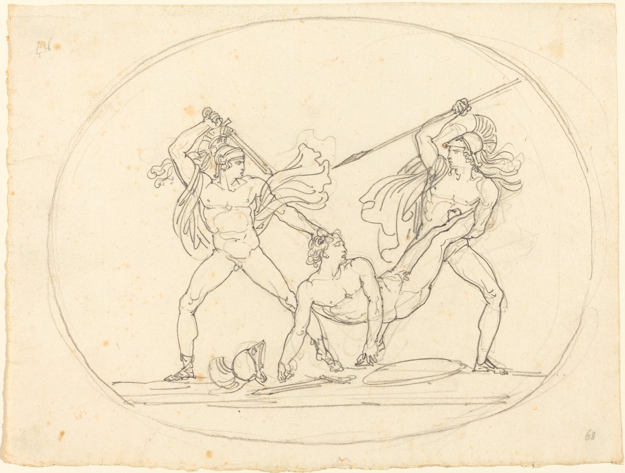 Two Ancient Warriors Fighting over a Dead Comrade by Bartolomeo Pinelli