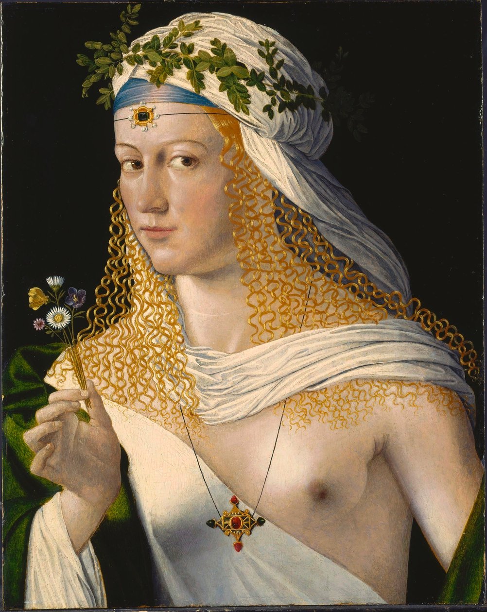 Idealized Portrait of a Courtesan as Flora by Bartolomeo Veneto