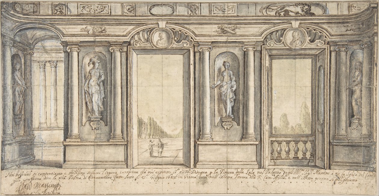 Design for a Painted Wall Decoration for Palazzo Massimo all
