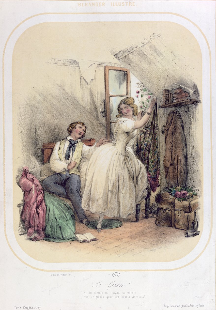 Illustration for the Song Le Grenier by Pierre Jean de Beranger by Bassaget Numa