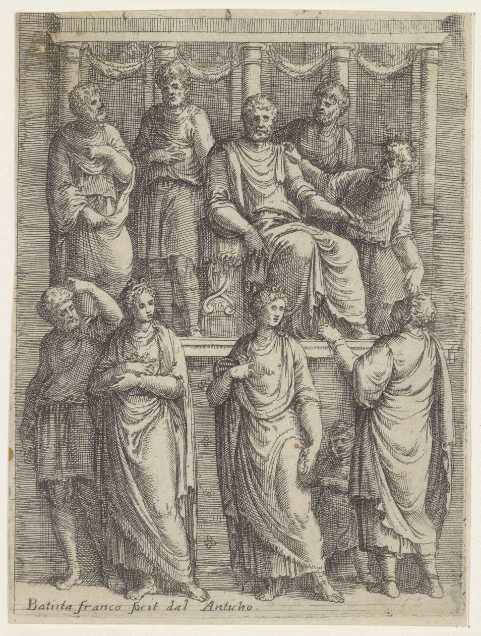 Judge delivering a verdict (History of Emperor Trajan series) by Battista Franco