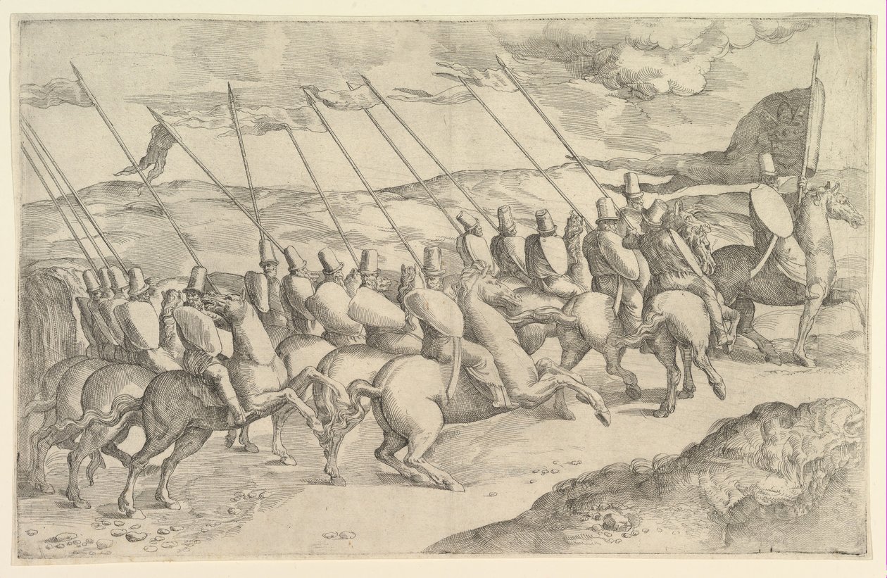 A Company of Horsemen by Battista Franco Veneziano