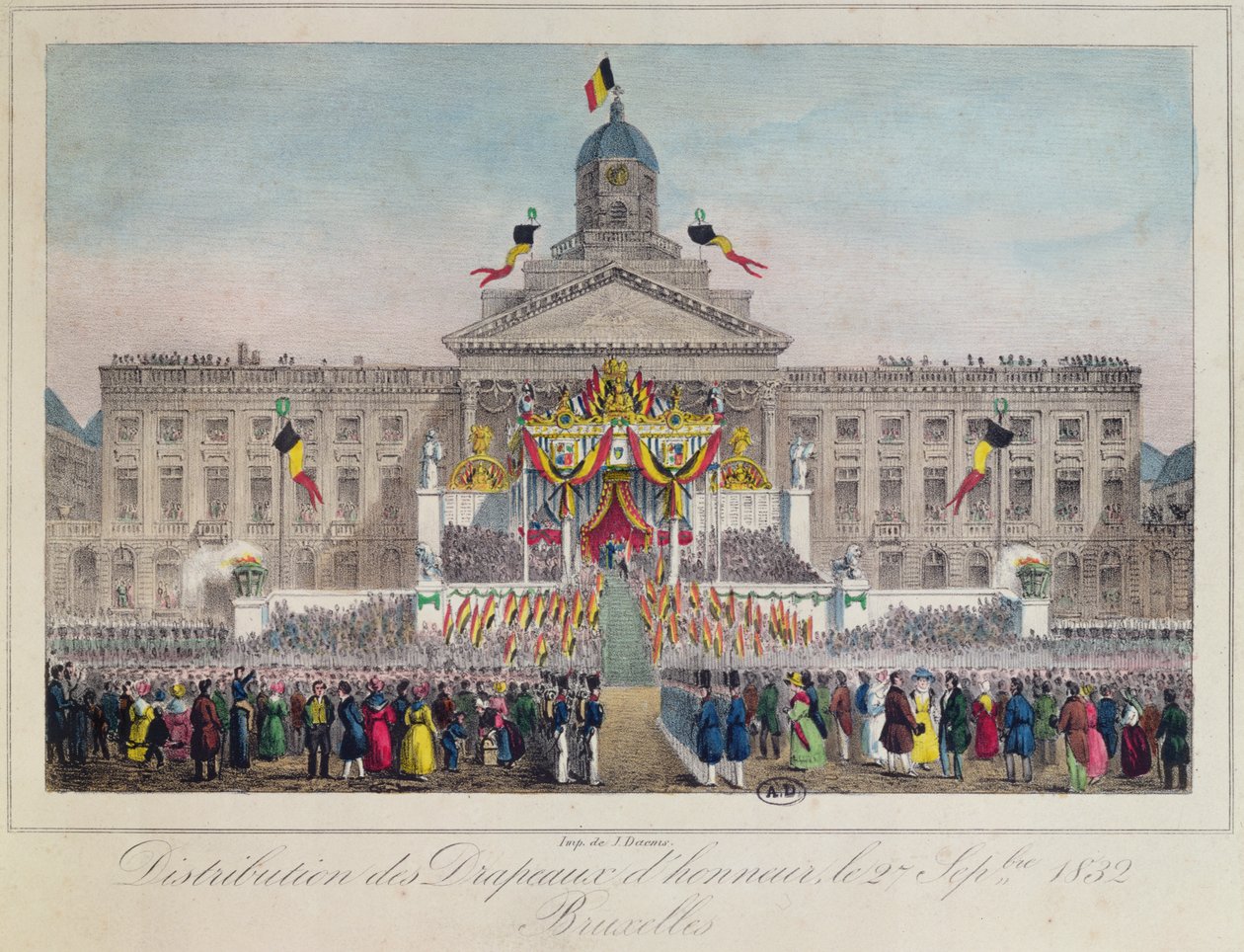 Distribution of Flags of Honour at Brussels on 27th September 1832, 1832 by Belgian School