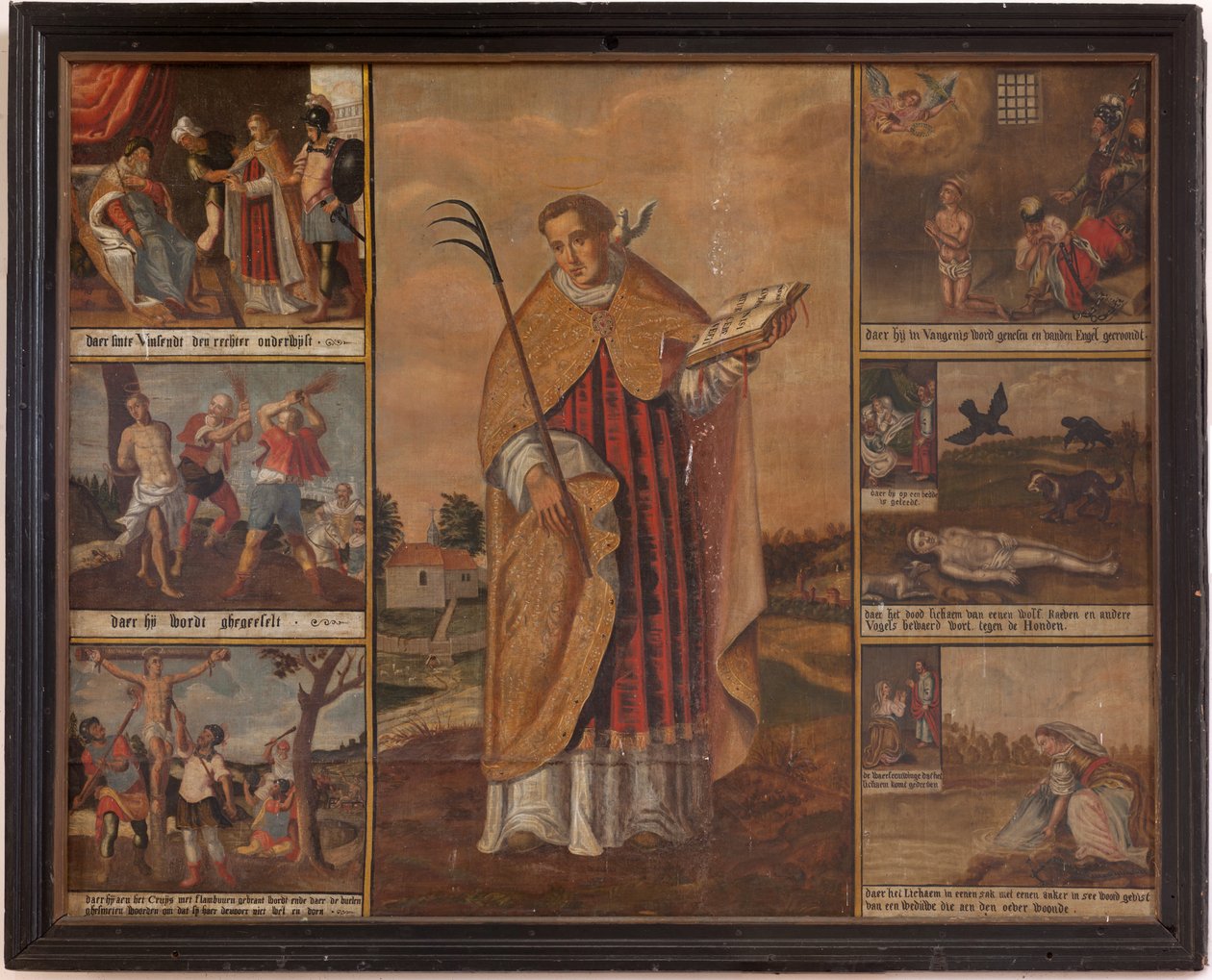 Maarke. Chapel (Sint-Vincentiuskapel). Interior. Painting. The Martyr of Saint Vincent. 19th Century by Belgian School