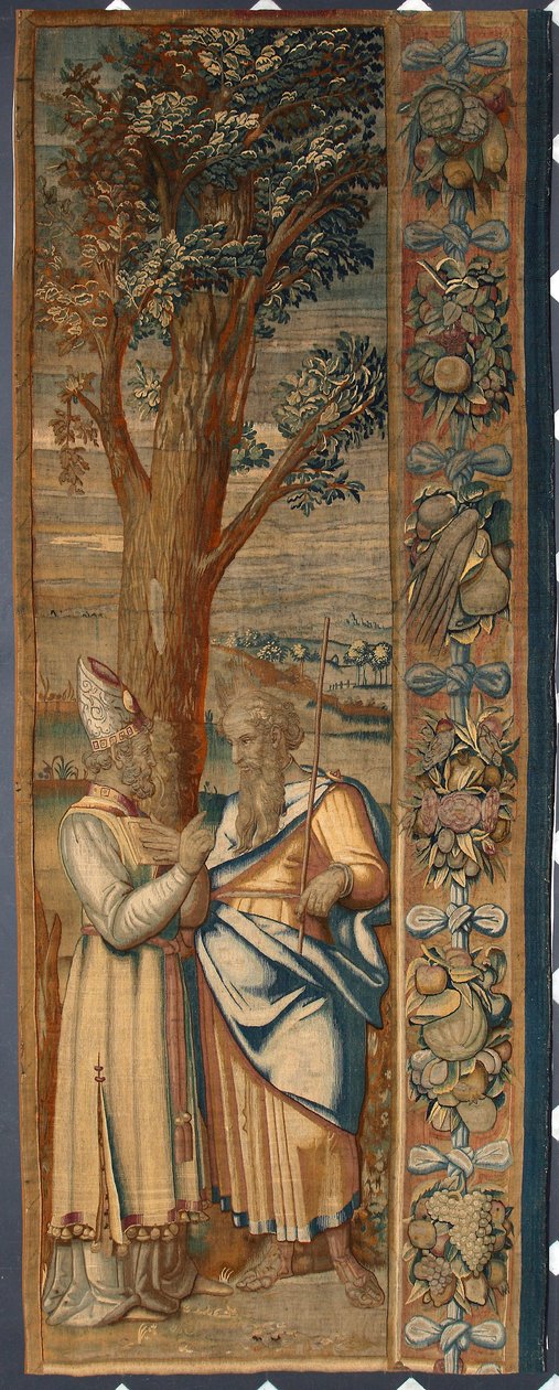 Moses and Jethro. Tapestry by Dionys Martensz after the cartoons of Luca Cambiaso (1527-1584) and made in the manufactures of Brussels 1561-1564 by Belgian School