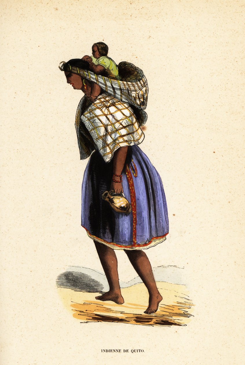 Native American Woman of Quito, Ecuador by Belgian School