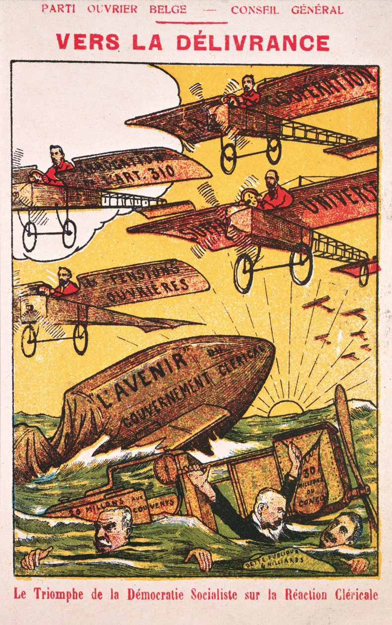 Poster advertising the Parti Ouvrier Belge (Belgian Workers Party) pre 1914