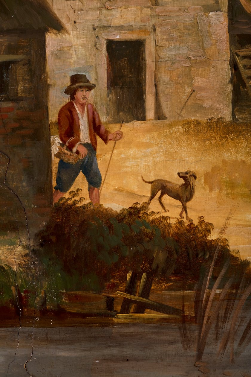 Meeting room, murals with rural scenes in classical style, probably from around 1810, scene 3 by Belgian School