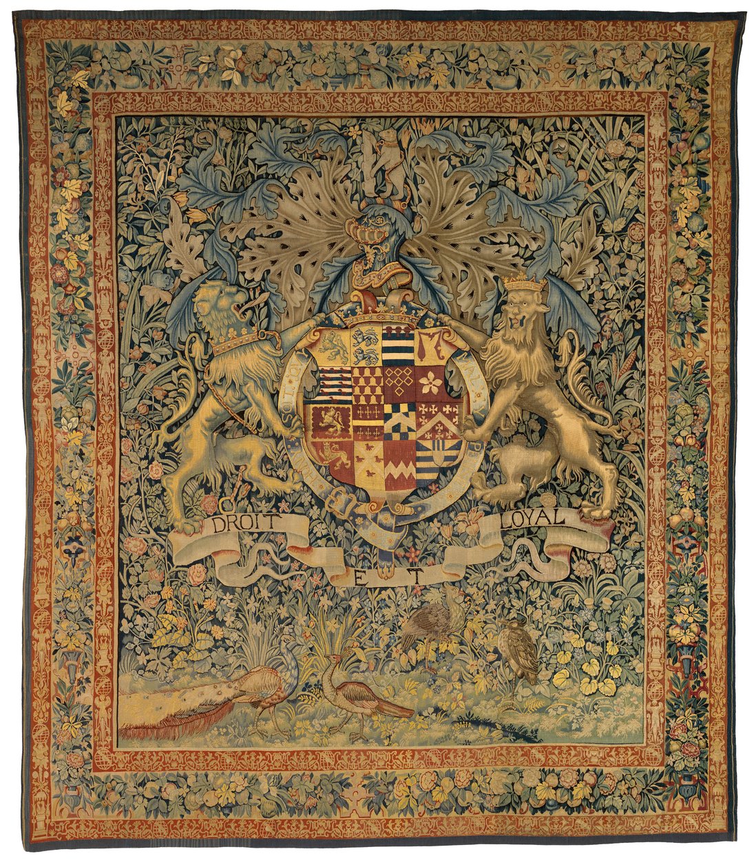 Verdure tapestry with the Arms of Robert Dudley, Earl of Leicester by Belgian School