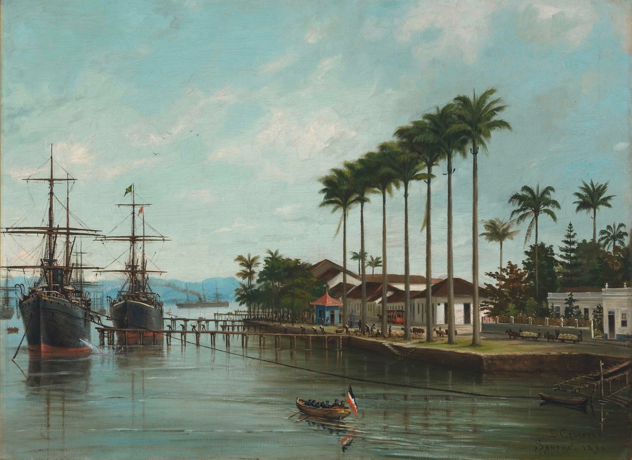 Port of Santos, SP (viewed from the right), 1890 by Benedito Calixto