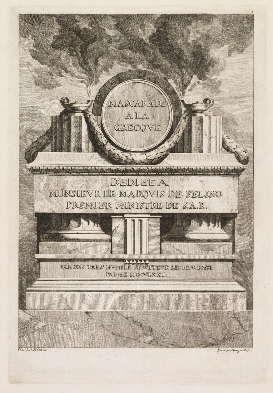 Mascarade à la Grecque: Dedication Page by Benigno Bossi
