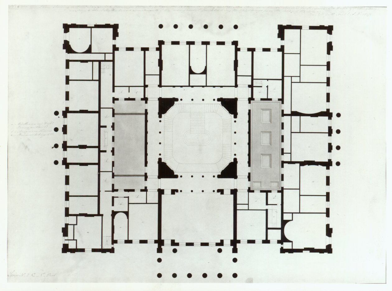 Plan of the Mezzanine floor, 1815 by Benjamin Dean Wyatt