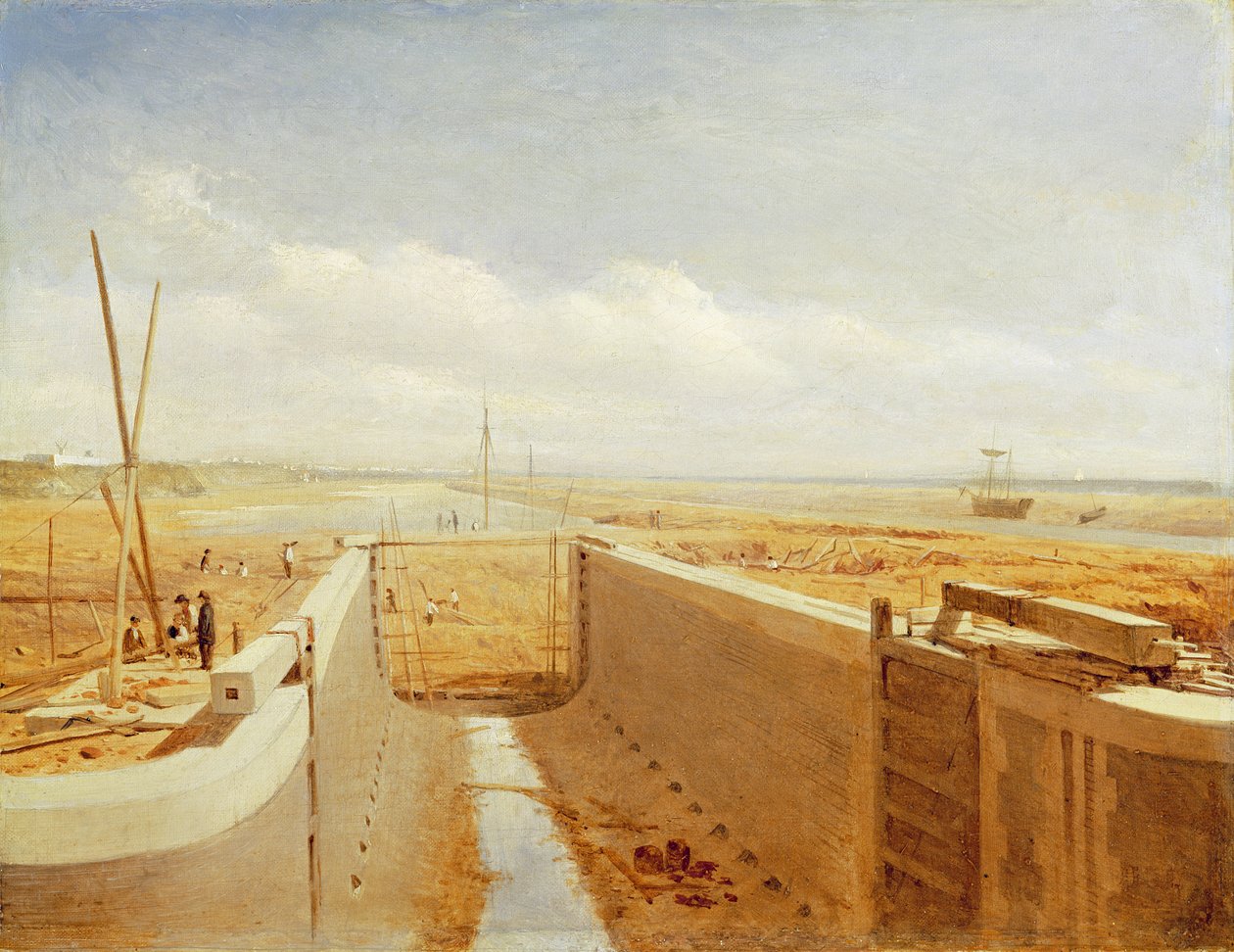 Canal under Construction, possibly the Bude Canal, c.1840 by Benjamin Williams Leader