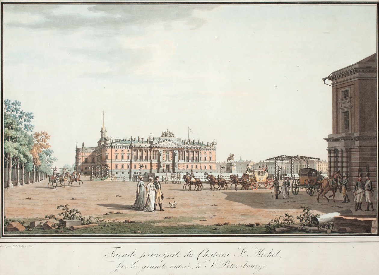 View of the Michael Palace and the Connetable Square in St. Petersburg, 1800 by Benjamin Paterssen