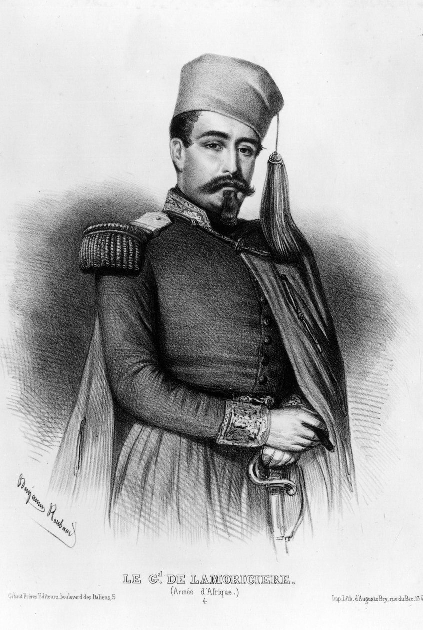 Portrait of Louis Jucault de Lamoriciere (1806-1865), French General by Benjamin Roubaud