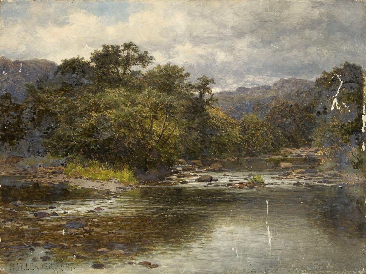 On the Llugwy River by Benjamin Williams Leader