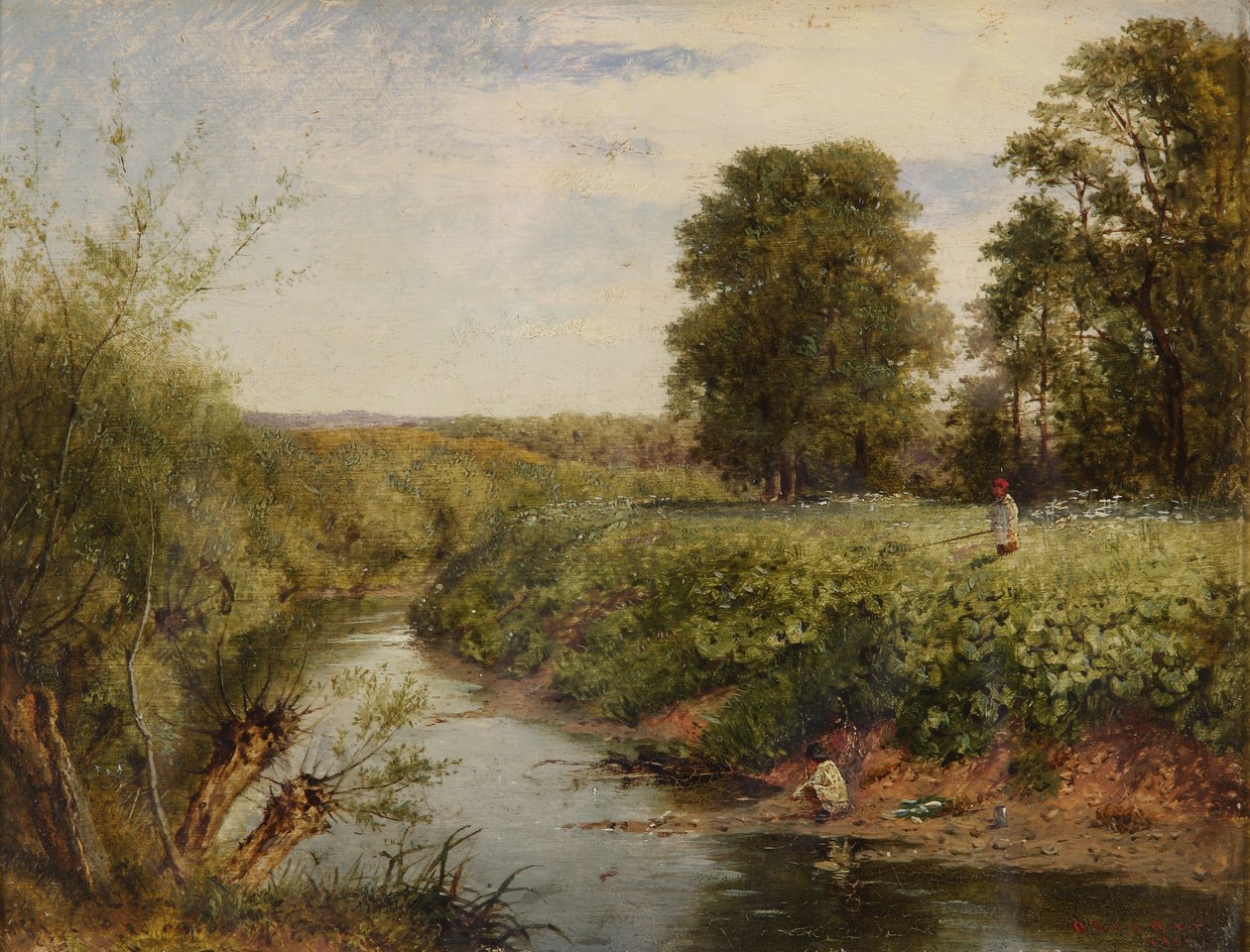 On the Teme at Worcester, 1855 by Benjamin Williams Leader