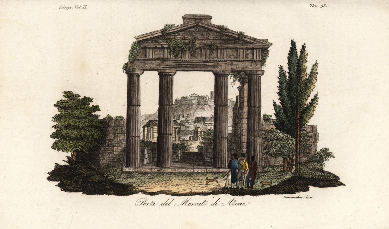 Ruins of the Gate of Athena Archegetis, at the Roman Agora, Athens, Greece by Bennardoni Bennardoni