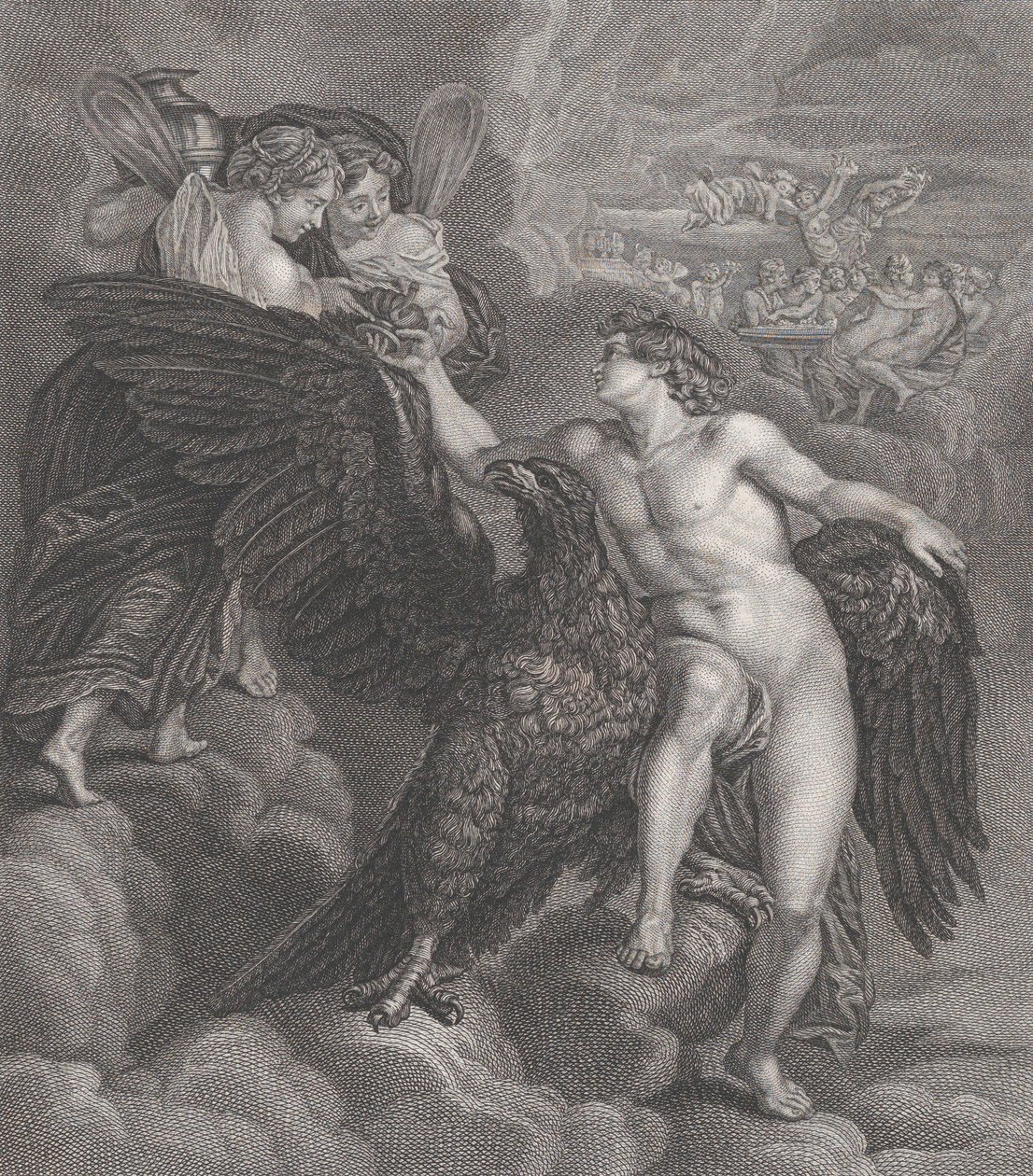 Ganymede, Leaning on an Eagle, Receiving the Cup from Hebe by Benoit Louis Henriquez