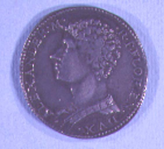 Coin Decorated With the Head of Alessandro de