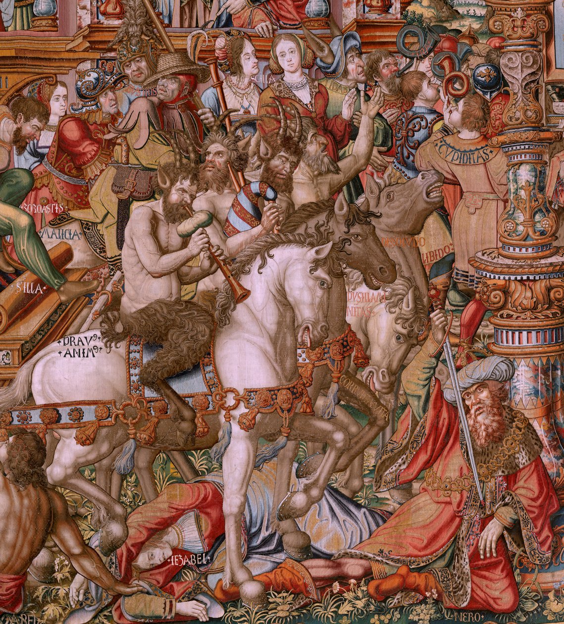 Series The Honours. Infamy. Sixth tapestry in the series. Ca 1550. by Bernaert van (circle of) Orley