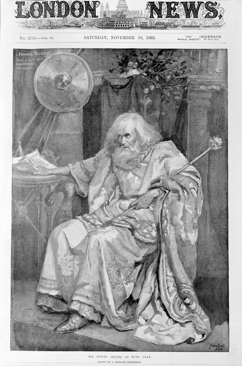 Mr Henry Irving as King Lear by Bernard Partridge