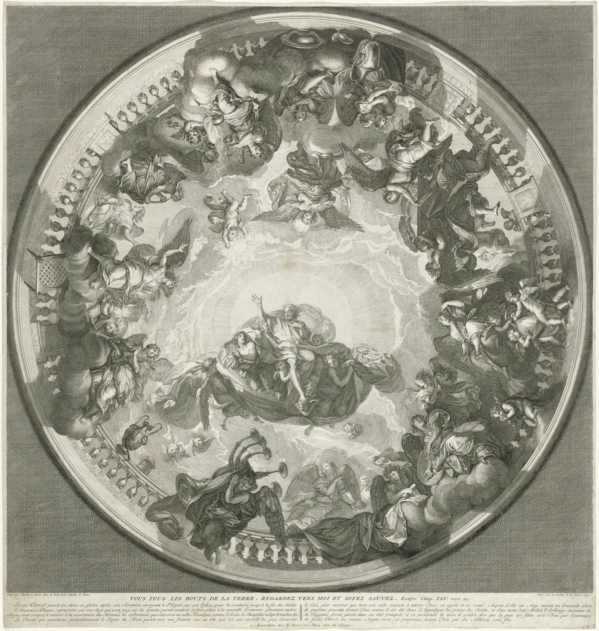 Ceiling Painting with Christ Sending the Holy Spirit to Earth by Bernard Picart (workshop of)