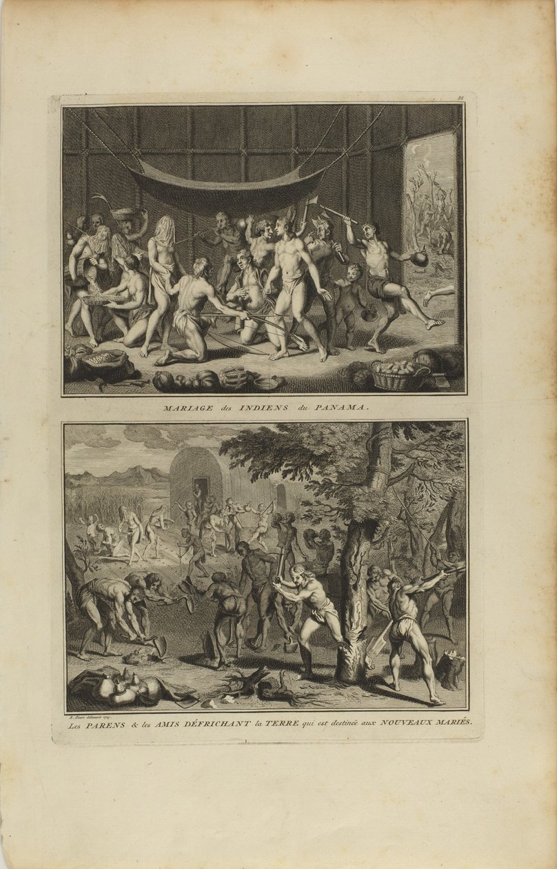 Marriage of the Indians of Panama/The Parents and Friends by Bernard Picart