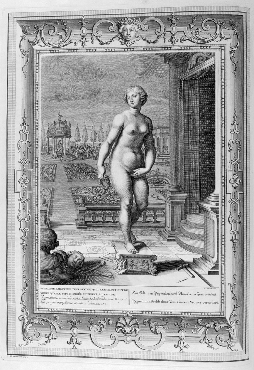 The Sculpture of Pygmalion (engraving) by Bernard Picart
