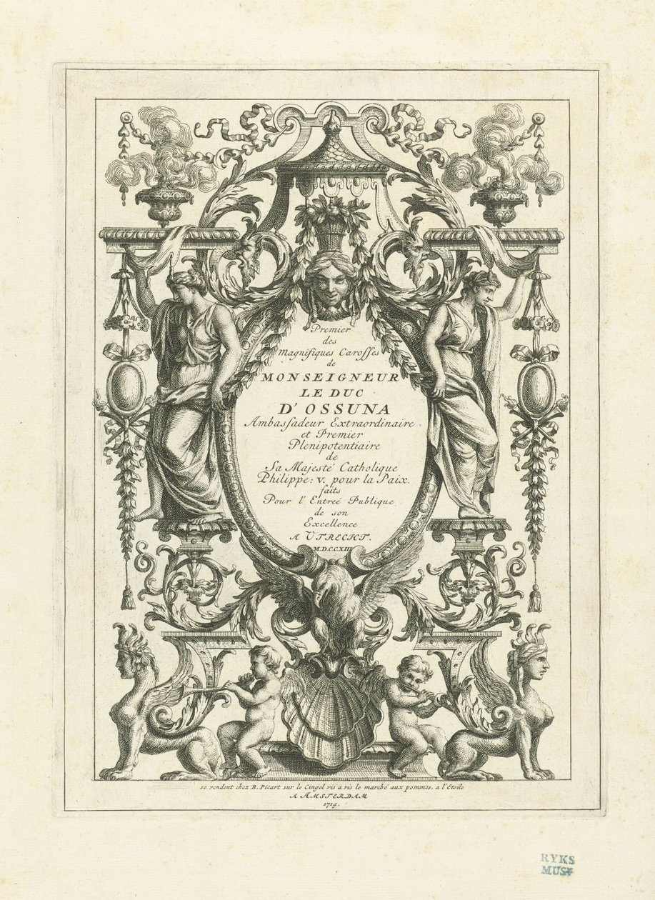 Title Print for the Series of Plates of the State Coach of the Duke of Ossuna, 1713 by Bernard Picart