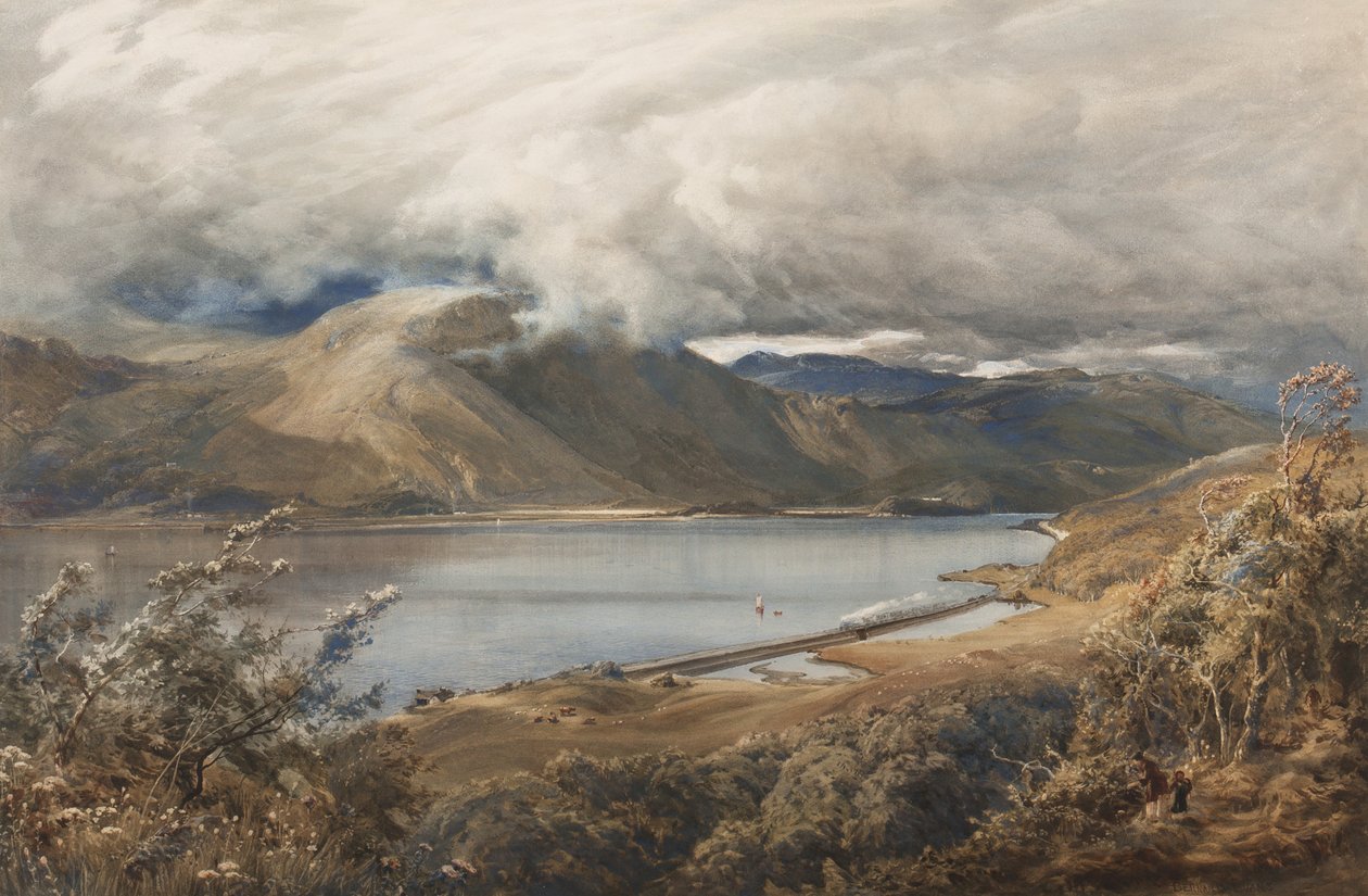 North Wales, possibly a stretch of the Ffestiniog railway by Bernard Walter Evans