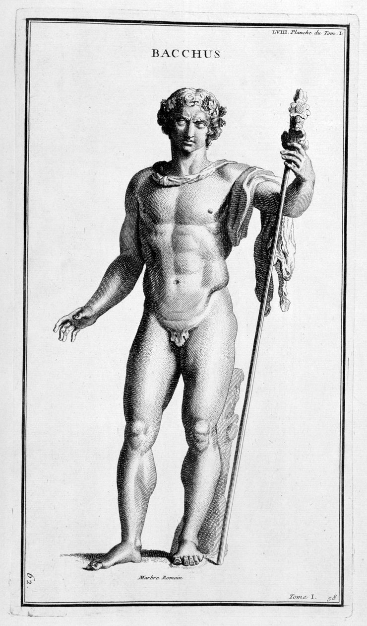 Bacchus, after a Roman statue by Bernard de Montfaucon