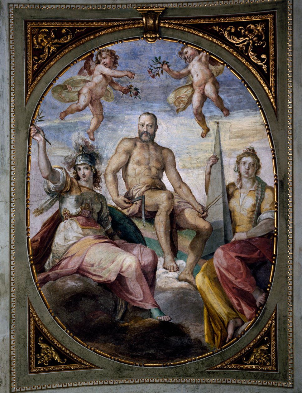 Allegorical representation of Cosimo I, Sala di Bona ceiling, Pitti ...